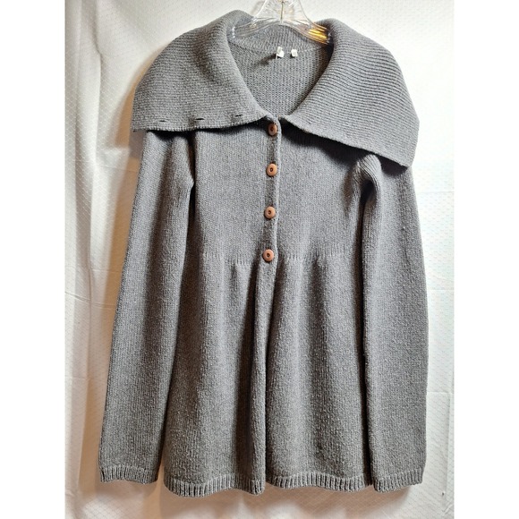 VINCE Wool Blend Shawl Collar Cardigan Sz L Gray Minimalist Cozy Comfortable EUC - Picture 1 of 6